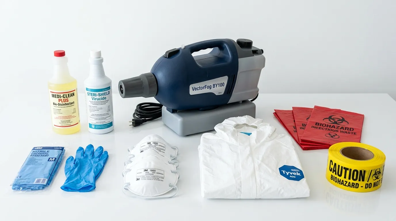 Professional biohazard remediation crew working in Owosso