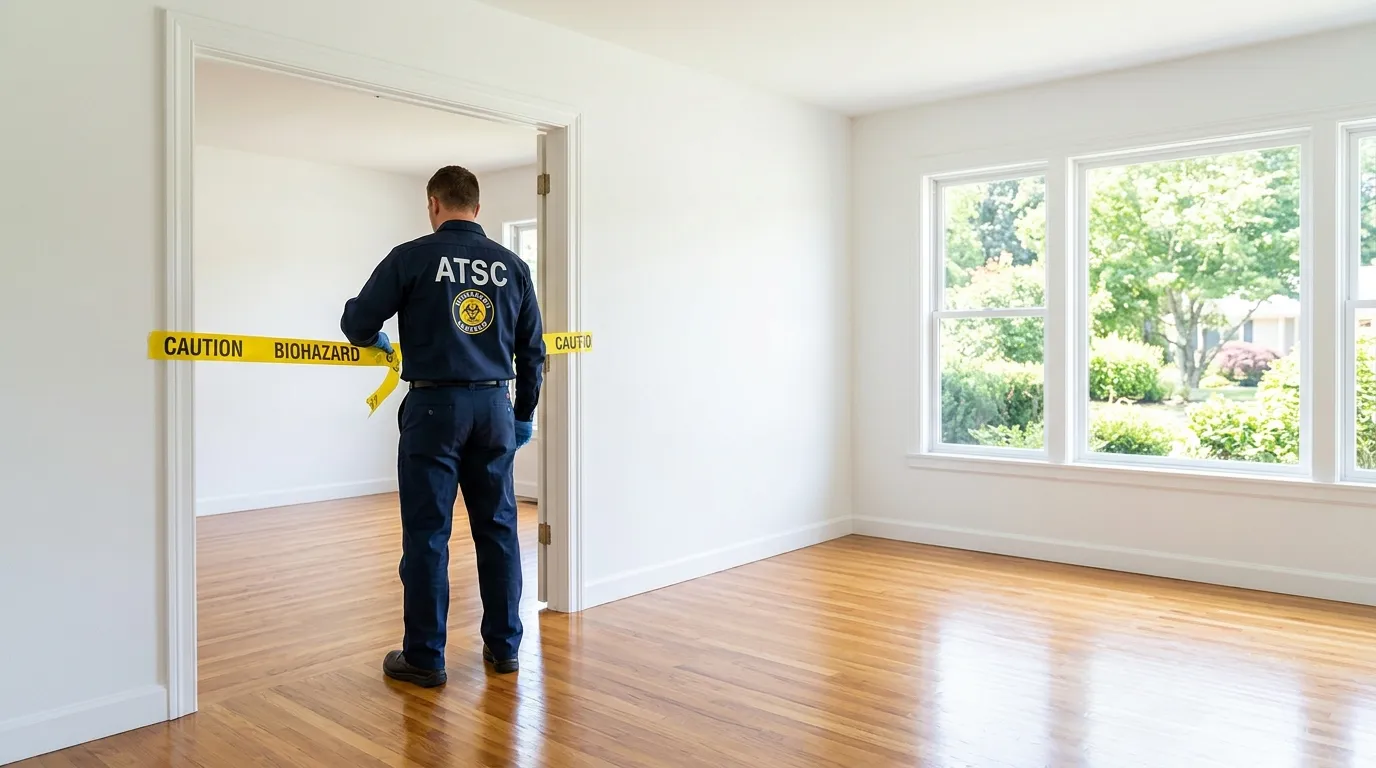 Certified biohazard cleanup crew performing Trauma Scene Cleanup in Owosso